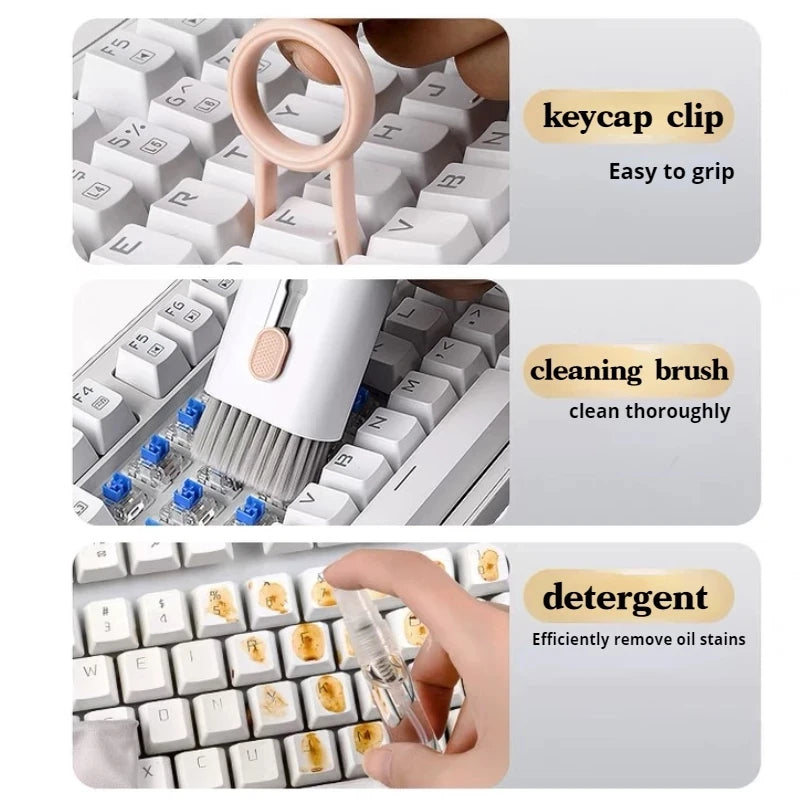 7 in 1 Cleaner Kit For Phone Computer Keyboard Wireless Headphones Cleaning Pen for AirPods Earbud Clean Tools Keycap Puller